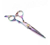 Hair Cutting Shears, 6 Inch Professional Rainbow Damascus Hair Cutting Scissors Gem Screw Haircut Thinning Barber Steel Cut Shears(Cutting Scissor) (Cutting Scissor)