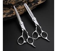 Hair Cutting Shears, 6 Inch Scissor Silver Damascus Hair Scissors Haircut Thinning Barber Hair Cutting Shears Hairdressing Scissors (Set)
