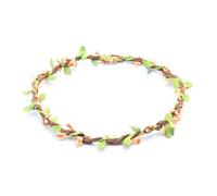 Hair Decorations Fascinators Strap Simple Green Leaf Flower Garland Jewelry Headband Forest Series Bulldozer Children'S Festival Tibetan Hair Accessories Simulation Multi-Color