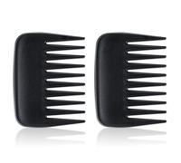 Hair Detangling Comb, 2 Pieces Mini Palm Combs Small Anti Static Wide Tooth Combs Professional Streaker Brush Pocket Travel HairStyling Comb for Men Women Thick Curly Wavy Wig Hair, Black