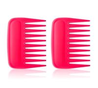 Hair Detangling Comb, 2 Pieces Mini Palm Combs Small Anti Static Wide Tooth Combs Professional Streaker Brush Pocket Travel HairStyling Comb for Men Women Thick Curly Wavy Wig Hair, Pink