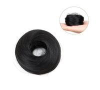 Hair Donut Bun Maker for Ponytail 7cm Synthetic Hair Extension Ring Volumizer for Low High Bun Double Braids Easy Use (8 Colors)(Natural Black)