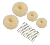 Hair Donuts for Buns, MORGLES 4pcs Donut Bun Makers Set with 10pcs Hair Pins for Women Children, Blonde