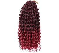 Hair Dreadlock Extensions,Hair Extensions,8 Inches Ombre Hair Extensions Synthetic Curl Jamaican Bounce Afro Kinky Curly Crochet Braids(T1B/BURGUNDY8INCHES,6Pcs/Lot)