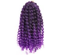 Hair Dreadlock Extensions,Hair Extensions,8 Inches Ombre Hair Extensions Synthetic Curl Jamaican Bounce Afro Kinky Curly Crochet Braids(T1B/PURPLE8INCHES,3Pcs/Lot)