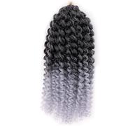 Hair Dreadlock Extensions,Hair Extensions,8 Inches Ombre Hair Extensions Synthetic Curl Jamaican Bounce Afro Kinky Curly Crochet Braids(T1B/SILVER G8INCHES,6Pcs/Lot)