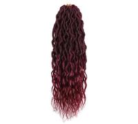 Hair Dreadlock Extensions,Hair Extensions,Faux With Curly Ends Wavy Queen Pre-Looped Synthetic Ombre Braids Hair Extensions Afro Dreadlocks(1BBUG,24inches#6Pcs/Lot)