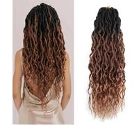 Hair Dreadlock Extensions,Hair Extensions,Faux With Curly Ends Wavy Queen Pre-Looped Synthetic Ombre Braids Hair Extensions Afro Dreadlocks(OT30,16inches#5Pcs/Lot)