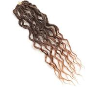 Hair Dreadlock Extensions,Hair Extensions,Faux With Curly Ends Wavy Queen Pre-Looped Synthetic Ombre Braids Hair Extensions Afro Dreadlocks(T1B30,16inches#3Pcs/Lot)