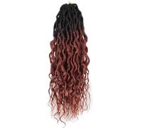 Hair Dreadlock Extensions,Hair Extensions,With Curly End Synthetic Braids Pre-Looped Wavy Faux Crochet Locs Long Dreadlocks(OT350,24inches#6Pcs/Lot)