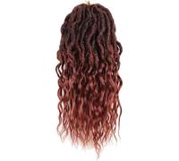 Hair Dreadlock Extensions,Hair Extensions,With Curly End Synthetic Braids Pre-Looped Wavy Faux Crochet Locs Long Dreadlocks(T1B350,24inches#6Pcs/Lot)