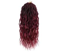 Hair Dreadlock Extensions,Hair Extensions,With Curly End Synthetic Braids Pre-Looped Wavy Faux Crochet Locs Long Dreadlocks(1BBUG,24inches#6Pcs/Lot)