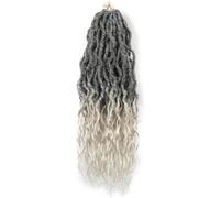 Hair Dreadlock Extensions,Hair Extensions,With Curly End Synthetic Braids Pre-Looped Wavy Faux Crochet Locs Long Dreadlocks(T1Bgray9,24inches#6Pcs/Lot)