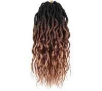 Hair Dreadlock Extensions,Hair Extensions,With Curly End Synthetic Braids Pre-Looped Wavy Faux Crochet Locs Long Dreadlocks(P1B30,16inches#6Pcs/Lot)