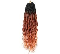 Hair Dreadlock Extensions,Hair Extensions,With Curly End Synthetic Braids Pre-Looped Wavy Faux Crochet Locs Long Dreadlocks(OTOrange,24inches#6Pcs/Lot)
