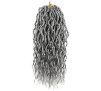 Hair Dreadlock Extensions,Hair Extensions,With Curly End Synthetic Braids Pre-Looped Wavy Faux Crochet Locs Long Dreadlocks(M51,16inches#6Pcs/Lot)
