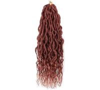 Hair Dreadlock Extensions,Hair Extensions,With Curly End Synthetic Braids Pre-Looped Wavy Faux Crochet Locs Long Dreadlocks(#350,24inches#6Pcs/Lot)