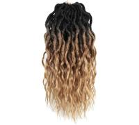 Hair Dreadlock Extensions,Hair Extensions,With Curly End Synthetic Braids Pre-Looped Wavy Faux Crochet Locs Long Dreadlocks(P1B27,24inches#6Pcs/Lot)