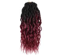 Hair Dreadlock Extensions,Hair Extensions,With Curly End Synthetic Braids Pre-Looped Wavy Faux Crochet Locs Long Dreadlocks(OTBUG,16inches#6Pcs/Lot)