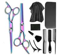 Hair Dressing Scissors Set, 11 Pieces 6.7 Inch Hair Thinning Scissors, Barber Accessories, Hair Cutting Scissor, Stainless Steel Thinning Shears for Barber, Salon, Women, Home, Men