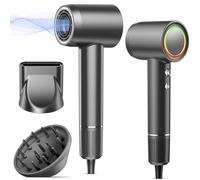 Hair Dryer, 160000 RPM Professional High Speed Ionic Blow Dryer 500 Million Negative Ions & Heat-Control & Low Noise Hairdryer with Magnetic Diffuser for Faster Drying All Hair Types, No Heat Damage