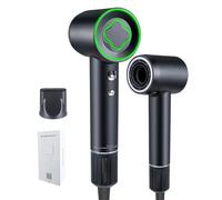 Hair Dryer 1600W High Speed Brushless Motor 110,000 RPM Concentrator Nozzle Lightweight Travel Hairdryer for Unisex Pets Quiet Professional Blow Dryer with Smart Temperature Control (Black)