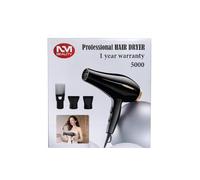 Hair Dryer 5000W, AC Motor Light Weight, with 2 Nozzles & 1 Afro Comb Accessories, Overheating Protection, 3 Heating Settings & 2 Speeds, Unisex, Home Salon by NM Beauty