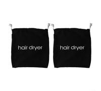 Hair Dryer and Curling Iron Storage Bags 2 Pack for Efficient Organization (Black)