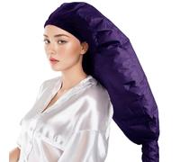 Hair Dryer Attachment Long Bonnet Hood Dryer with Headband, Reduces Heat Around Ears and Neck, Use for Hair Styling, Hair Drying, Curling and Deep Conditioning, Purple