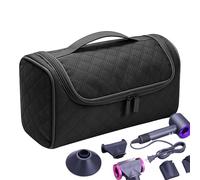 Hair Dryer Bag, Hair Tool Bag - Large Capacity Hair Dryer Travel Case with Hook - Carry Bag, Toiletry Bag, Hair Accessories Organiser for Hair Dryer, Curling Iron, Airstraight Attachment, black, see