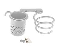 Hair Dryer Blow Stand Holder Wall Mounted Shelf Rack Organizer with Comb Cup