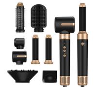 Hair Dryer Brush Air Styler 7 in 1,1400w Hair Dryer with Hair Styler, 30mm Air Hair Curler, Round Brush, Diffuser, Multi Hair Styler for Fast Drying, Curling, Straightening Black