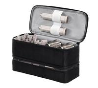 Hair Dryer Case for Shark Flex Style, Portable Carrying Case for Shark Flexstyle and Attachments, Double-Layer Storage Organizer Bag for Clippers Scissors Trimmer Haircutting Supplies, Black, 1,