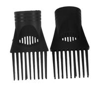 Hair Dryer Comb Attachment Nozzle 2pcs Plastic Black | Gentle Airflow Control, Easy Maintenance, for Home and Salon Use