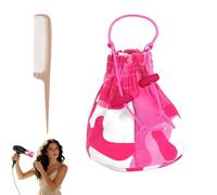 Hair Dryer Diffuser Sock, Portable Foldable Attachment for Curly Wavy Hair, Double-Layer Nylon Heat Protection Cap, Fits Most Standard Blow Dryers with Elastic Band, Travel Friendly