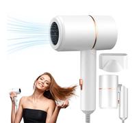 Hair Dryer,Foldable Fast Drying Ionic Hairdryers for Women Hairdryer Low Noise Lightweight Ionic Blow Dryer with Heating and Cool Button Ironic Hair Dryers Travel Hairdryer for Women (White)