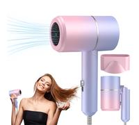 Hair Dryer,Foldable Fast Drying Ionic Hairdryers for Women Hairdryer Low Noise Lightweight Ionic Blow Dryer with Heating and Cool Button Ironic Hair Dryers Travel Hairdryer for Women (Pink Blue)