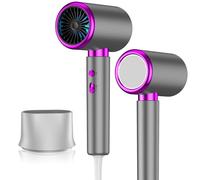 Hair Dryer for Women & Men,2000W Powerful hairdryer, Blow Dryer with Nozzle & 100 Million Ions for Fast, Salon-Quality Drying Portable & Lightweight，Grey-Red