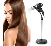 Hair Dryer Holder Adjustable Stainless Steel Hands-Free Suction Cup Stand Removable Floor Standing Bathroom Accessory for Home Use Women & Pets