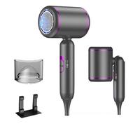 Hair Dryer, ICDLTJ 1800W Foldable Ionic Blowdryer for Fast Drying, Negative Ions Care & Heat-Control & Low Noise Hairdryers with Nozzle & Brackets