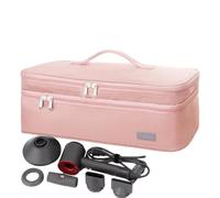 Hair Dryer Travel Bag, Travel Bag for Hair Styling Tools, Waterproof Double-Layer Organiser Storage, Large Capacity Storage Bag for Curling Irons and Hot Air Brush for Women Travelers, Pink