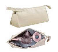 Hair Dryer Travel Storage Bag, Hair Dryer Bag, PU Travel Carrying Bag Compatible with Dyson Supersonic Hair Dryer, Hair Dryer Protective Travel Carrying Case, Hair Accessories Organiser (Beige)