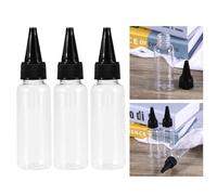 Hair Dye Bottle 100ml Pet 12 Pack Pointed Mouth Container for Salon | Easy Squeeze and Fill, for Shampoo and Scalp Treatment, Lids Included, Plastic Storage for Coloring Random Color