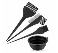 Hair Dye Brush Reusable Coloring Brushes Bleach Foldable Mixing Bowl Double Sided Hair Dying Combs Set Hairdressing Men Salon Women Home Hair Professional Highlighting Kit Dye Tool Accessories (4pcs)