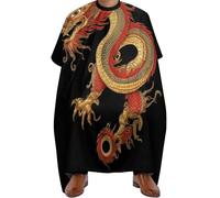 Hair Dye Cape Asian Tattoo Dragon Art, Adjustable Barber Cape Professional Salon Gowns for Men Salons 140X168cm