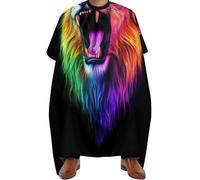 Hair Dye Cape Cool Lion Colorful Fire Art, Waterproof Barber Cape Anti-static Haircut Apron Gown for Women Men 140X168cm