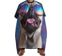 Hair Dye Cape Cute Funny Galaxy Pug, Anti-static Hairdressing Cape Waterproof Salon Gowns for Coloring Styling 140X168cm