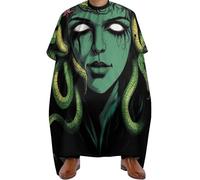 Hair Dye Cape Greek Goddess Snake Qu-Een Medusa Art Green, Professional Hairdressing Cape personalised Salon Gowns for Styling Men 140X168cm