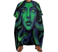 Hair Dye Cape Greek Goddess Snake Qu-Een Medusa Green Art, personalised Salon Cape Anti-static Barber Hairdresser Capes for Women Hairdresser 140X168cm