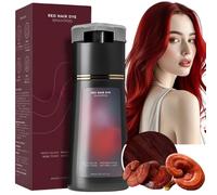 Hair Dye Shampoo,Hair Colour Shampoo Care,Instant Dye Sh-ampoo,Ha-ir D-ye Shamp-oo,Natural Plant H-air Dy-e Sha-mpoo,3 In 1 H-air Dy-e Permanent,Colour Sham-poo to Cover Grey Ha-ir,Red